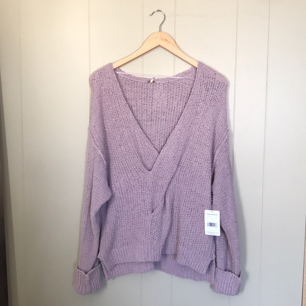 Free People Spring V-neck Knit Sweater - Picture 2 of 8